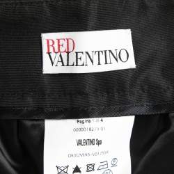 RED Valentino Black Taffeta Buttoned Mini Skirt M