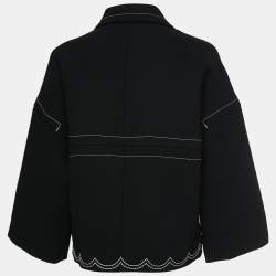 RED Valentino Black Crepe Stitch Detail Oversized Jacket M