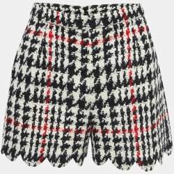 RED Valentino Black/White Patterned Wool Scalloped Shorts S