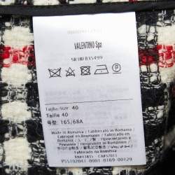 RED Valentino Black/White Patterned Wool Scalloped Shorts S