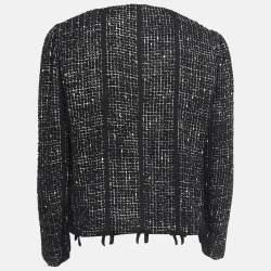 RED Valentino Black Tweed Button Front Jacket L