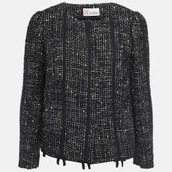 RED Valentino Black Tweed Button Front Jacket L