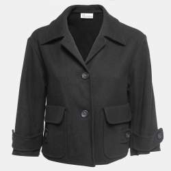 RED Valentino Black Wool Single Breasted Cropped Jacket S