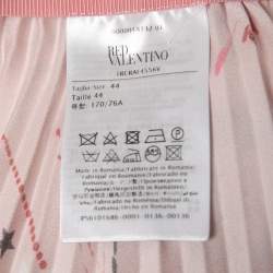 RED Valentino Pink Fireworks Printed Pleated Midi Skirt M