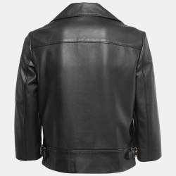 RED Valentino Black Leather Double Breasted Jacket S