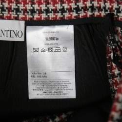 RED Valentino Black/Red Patterned Wool Mini Skirt S