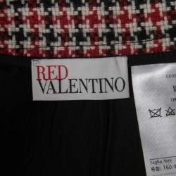 RED Valentino Black/Red Patterned Wool Mini Skirt S
