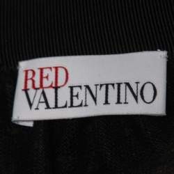 RED Valentino Black Dotted Tulle Ruffled Mini Skirt M