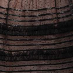 RED Valentino Black Dotted Tulle Ruffled Mini Skirt M