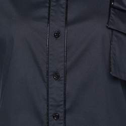 Pre Owned RED Valentino Black Cotton & Nylon Trim Bow Detail Shirt M