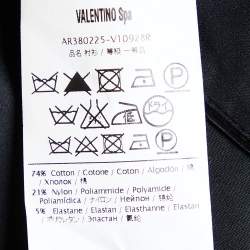Pre Owned RED Valentino Black Cotton & Nylon Trim Bow Detail Shirt M