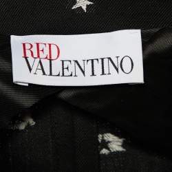 Pre Owned RED Valentino Black Star Jacquard Wool Suit S