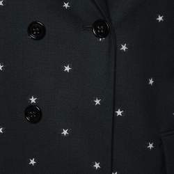 Pre Owned RED Valentino Black Star Jacquard Wool Suit S