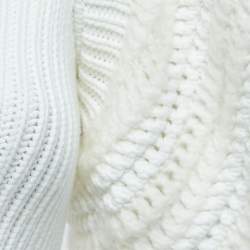 RED Valentino White Crochet Knit Flutter Sleeve Crop Top XS