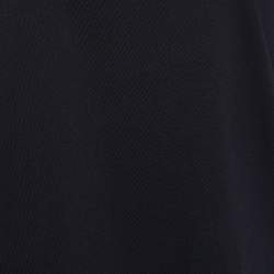 RED Valentino Black Cotton Knit & Embroidered Tulle Hem Top L