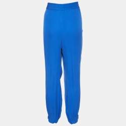 RED Valentino Blue Silk Contrast Tie Detail Joggers M