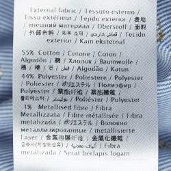 Pre Owned RED Valentino Blue Microstriped Flower Patterned Poplin Top M