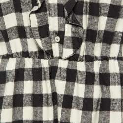 Pre Owned RED Valentino Black checked Cotton Sleeveless Mini Shirt Dress M