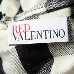Pre Owned RED Valentino Black checked Cotton Sleeveless Mini Shirt Dress M