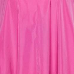 Pre Owned RED Valentino Pink Taffeta Ruffle Hem Tie Detail Shift Dress M