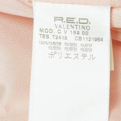 RED Valentino Vintage Pink Crepe Lace Trimmed Strapless Mini Dress M