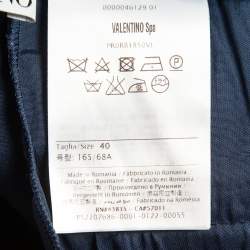 Pre Owned RED Valentino Navy Blue Cotton Frill Detail Culottes S