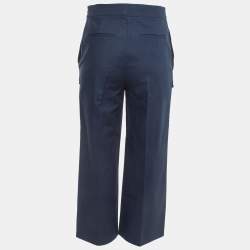 Pre Owned RED Valentino Navy Blue Cotton Frill Detail Culottes S