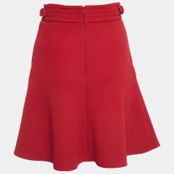 Pre Owned RED Valentino Red Crepe Mini Skirt S