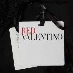 RED Valentino Black Crepe Lace Sleeve Mini Dress L