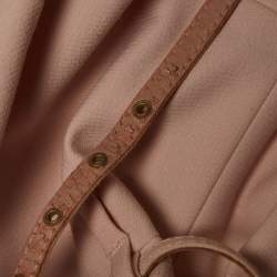 Pre Owned RED Valentino Pink Stretch Crepe Belted Sheath Mini Dress S