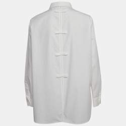 RED Valentino White Cotton Camicia Tie-back Full Sleeve Shirt XL