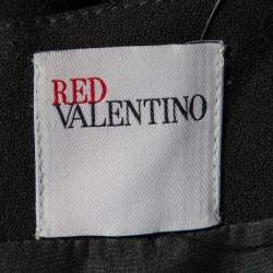 RED Valentino Black Crepe Crystal Embellished Sleeveless Dress S