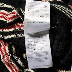 Pre Owned RED Valentino Black Perforated Knit Ruffled Dress S