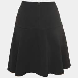 Pre Owned RED Valentino Black Crepe Flared Hem Mini Skirt M