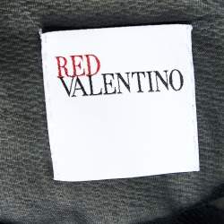 Pre Owned RED Valentino Grey Cotton Lace Trim Hooded Zip Up Jacket M