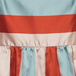 Pre Owned RED Valentino Multicolor Striped Satin Midi Dress M