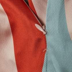 Pre Owned RED Valentino Multicolor Striped Satin Midi Dress M