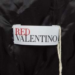 RED Valentino Black Suede Zip Front Crop Jacket S