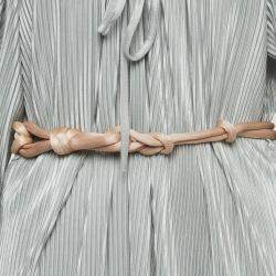 Pre Owned RED Valentino Metallic Crepe Plisse Short Dress M