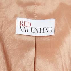 RED Valentino Pink Textured Wool Blend Peplum Jacket M