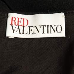 RED Valentino Black Crepe Ruffled Detail Shorts S
