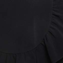 RED Valentino Black Crepe Ruffled Detail Shorts S