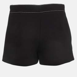 RED Valentino Black Crepe Scallop Skirt Effect Shorts M