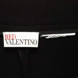 RED Valentino Black Crepe Scallop Skirt Effect Shorts M