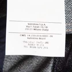 RED Valentino Dark Blue Denim Fringed Shorts S
