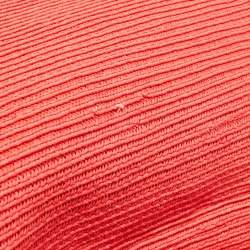 RED Valentino Coral Orange Raffia and Lace Bow Chain Bag