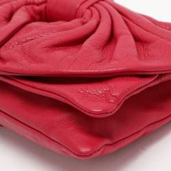 RED Valentino Red Leather Bow Flap Shoulder Bag