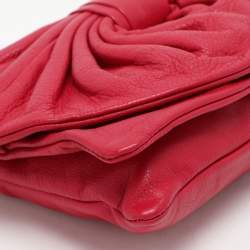 RED Valentino Red Leather Bow Flap Shoulder Bag