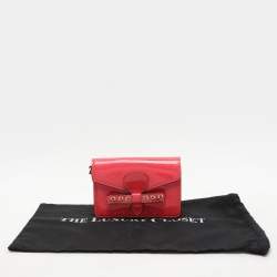 RED Valentino Red Patent Leather Bow Clutch Bag