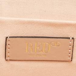 RED Valentino Beige Leather Rock Ruffles Crossbody Bag